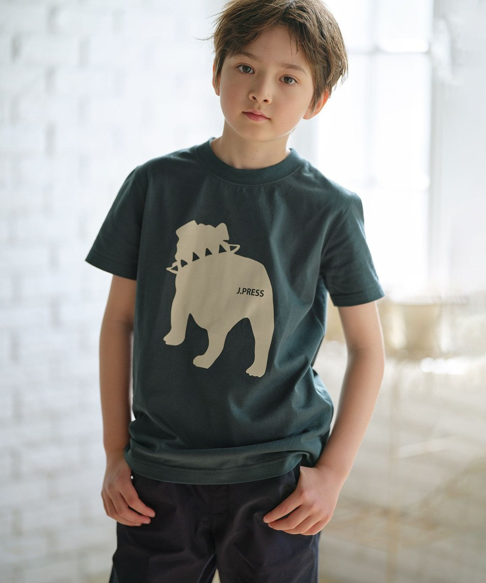 J.PRESS KIDS 【110-130cm】40/2 ブル Tシャツ グリーン系