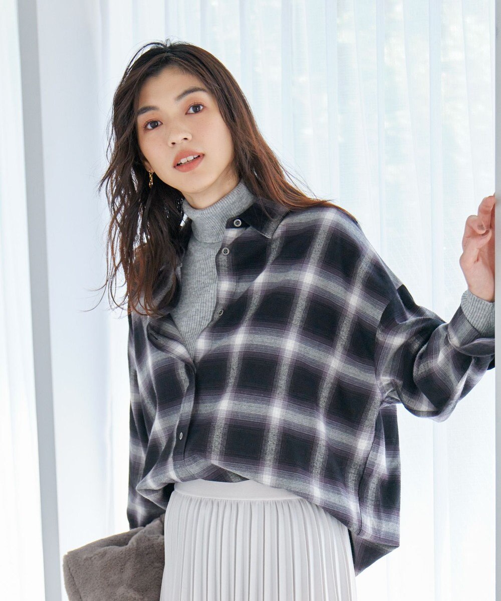 ANY オンブレーチェックシャツ 