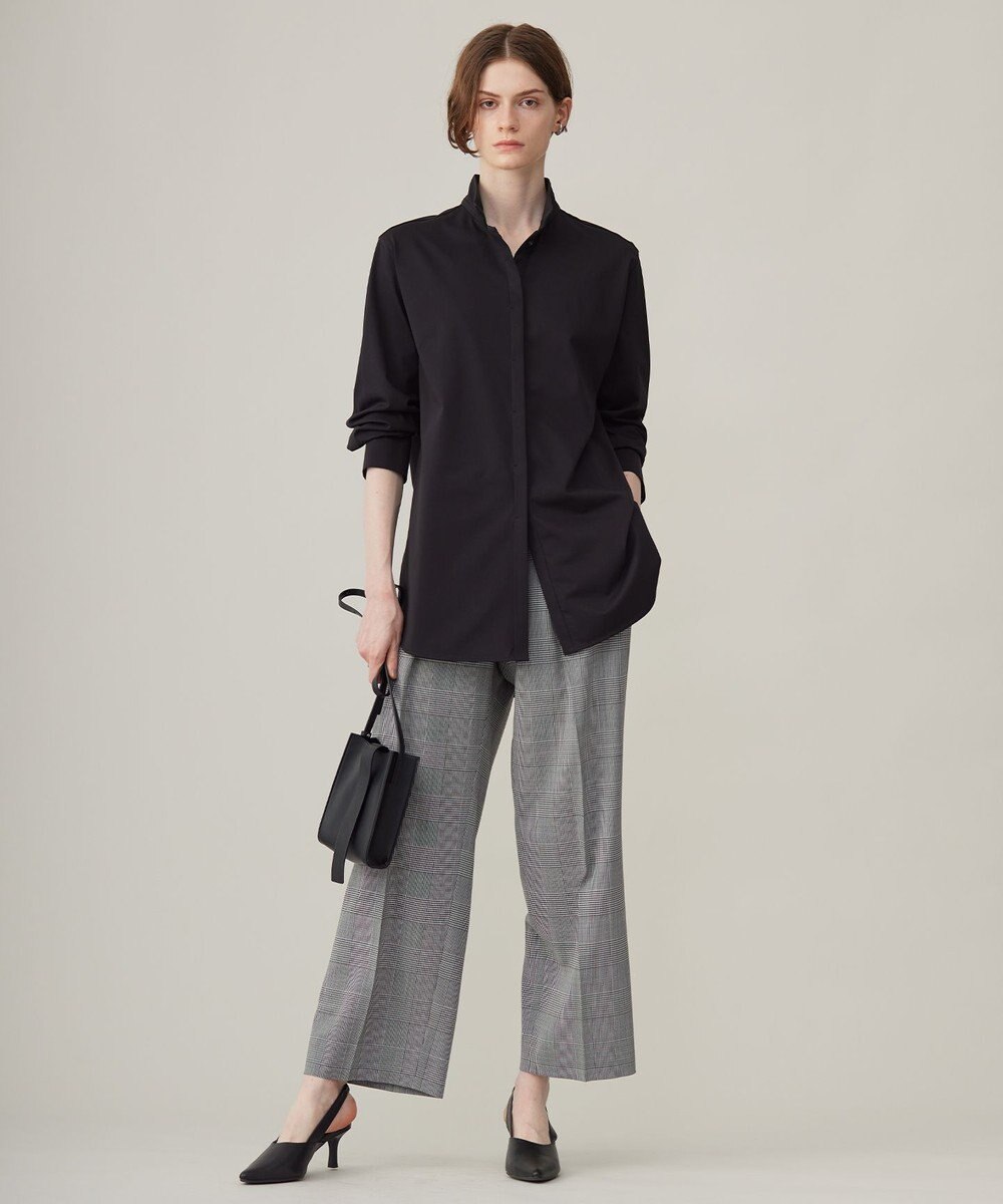 ICB L 【洗える】 ブラウスライクジャージー ロングシャツ 