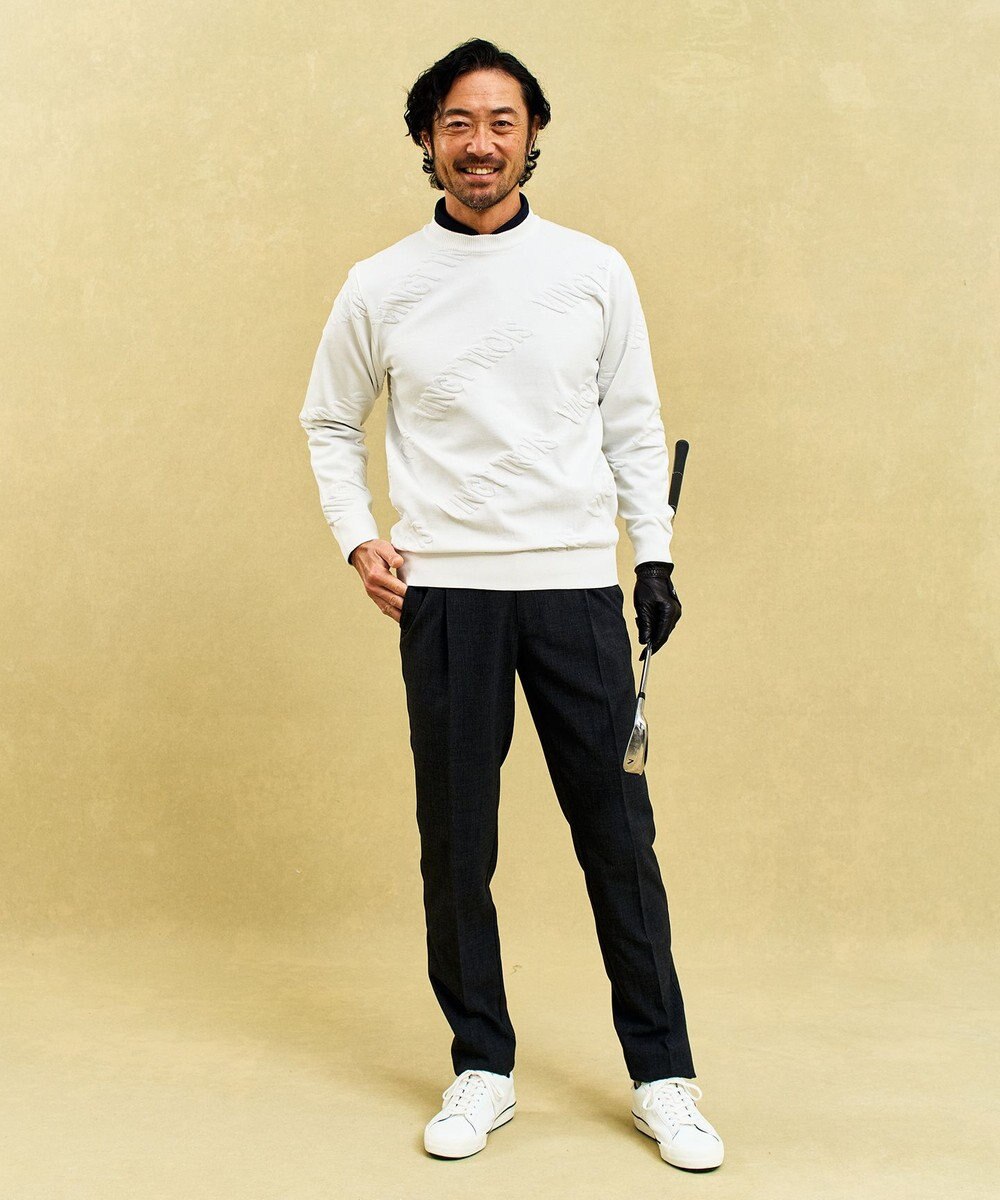 23区GOLF 【MEN】ウールライク　ワンタックテーパードパンツ 