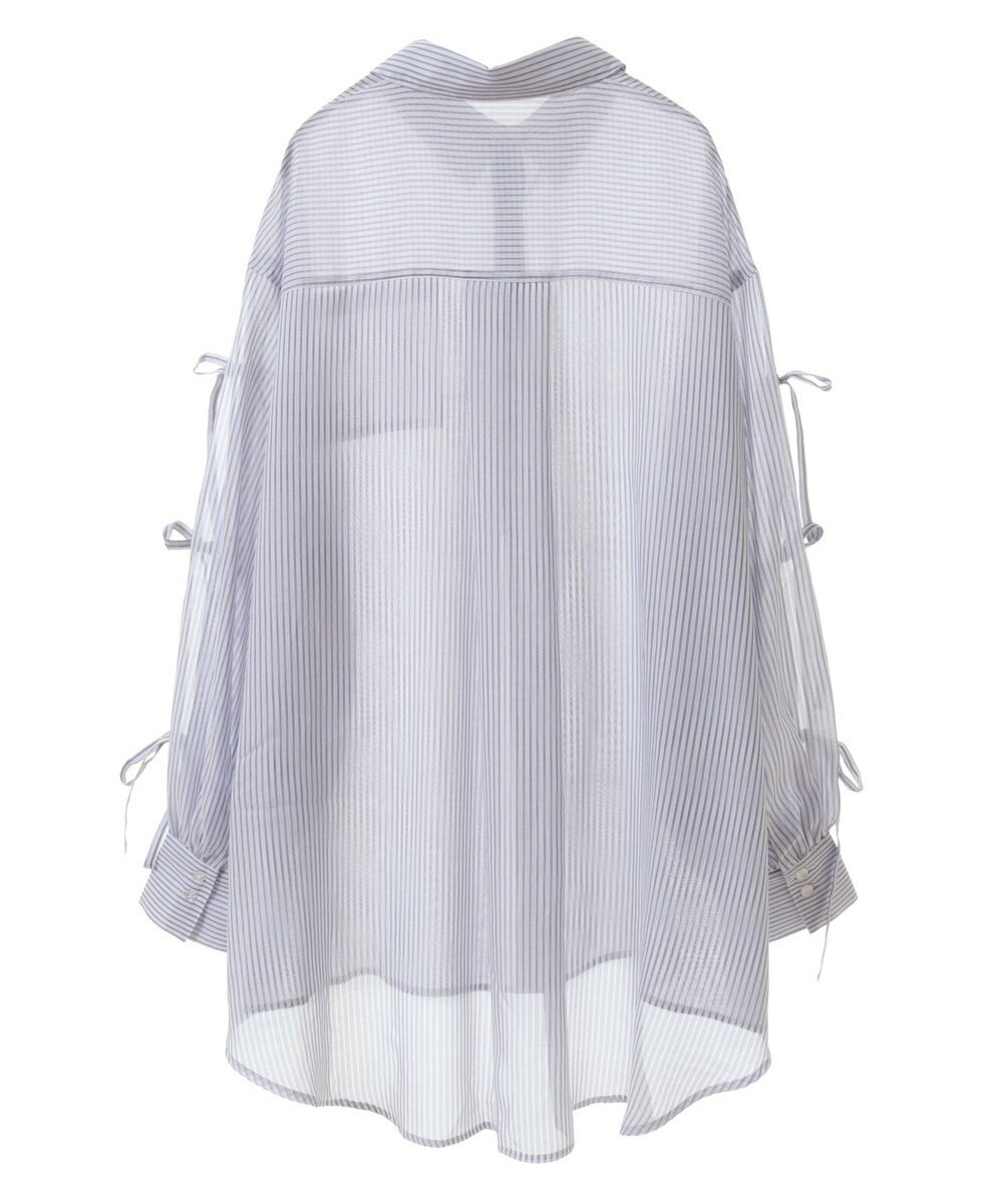 earth music&ecology 袖スリットリボンロングシャツ 