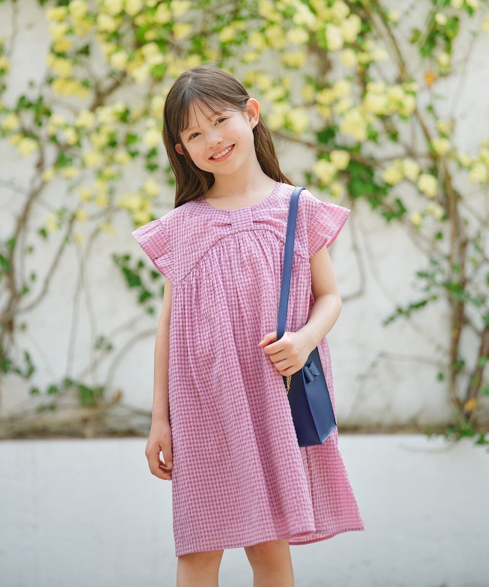 組曲 KIDS 【150-160㎝】ギンガムサッカー ワンピース 