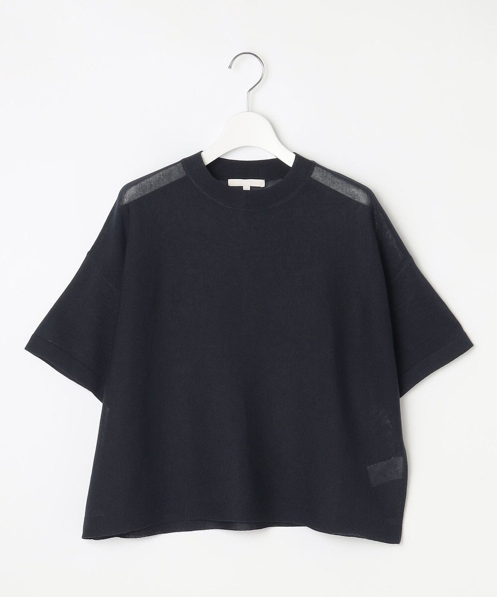 自由区 【アンサンブル対応・洗える】ドライシアーファインゲージクロップド丈 ニット 