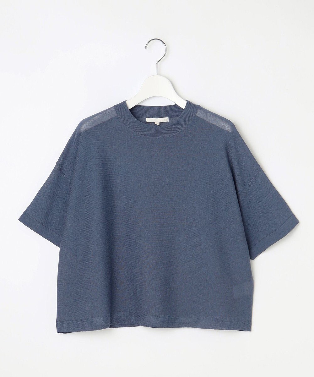 自由区 【アンサンブル対応・洗える】ドライシアーファインゲージクロップド丈 ニット 