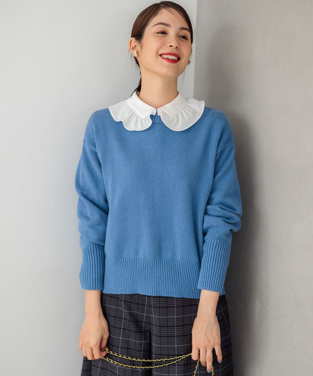 組曲 フリルカラーブラウス 