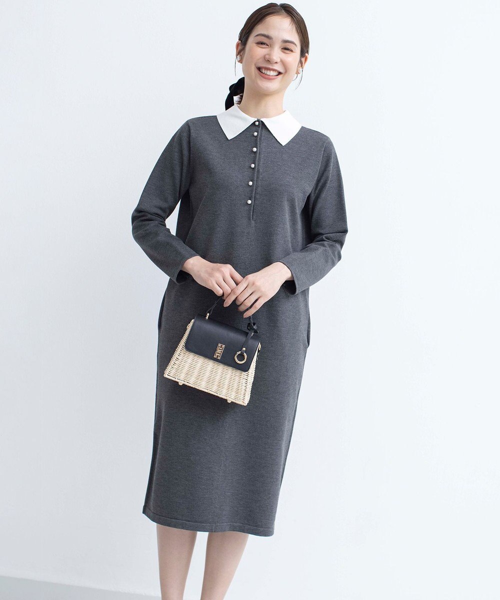 組曲 【新色追加！】Elena襟付き ニットワンピース 