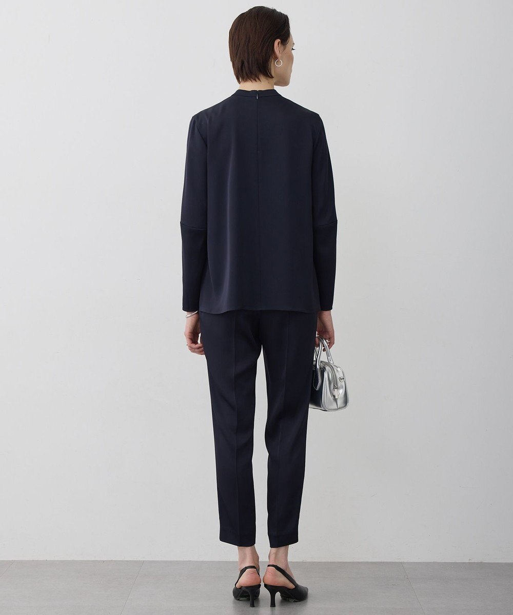 ICB L アセテートダブルサテン ランタンスリーブブラウス 