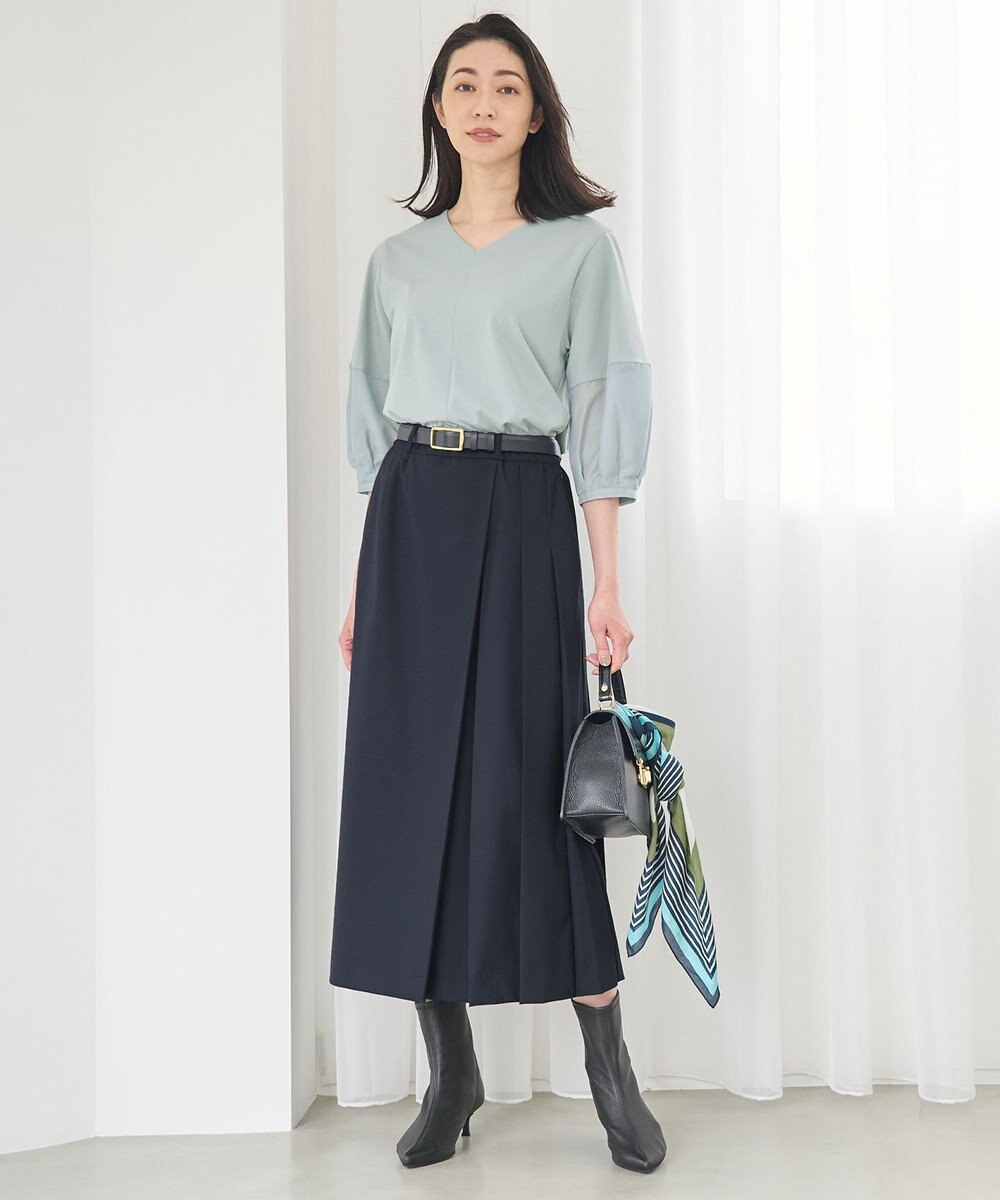 自由区 【洗える】エッセンシャルポンチ Vネックカットソー 