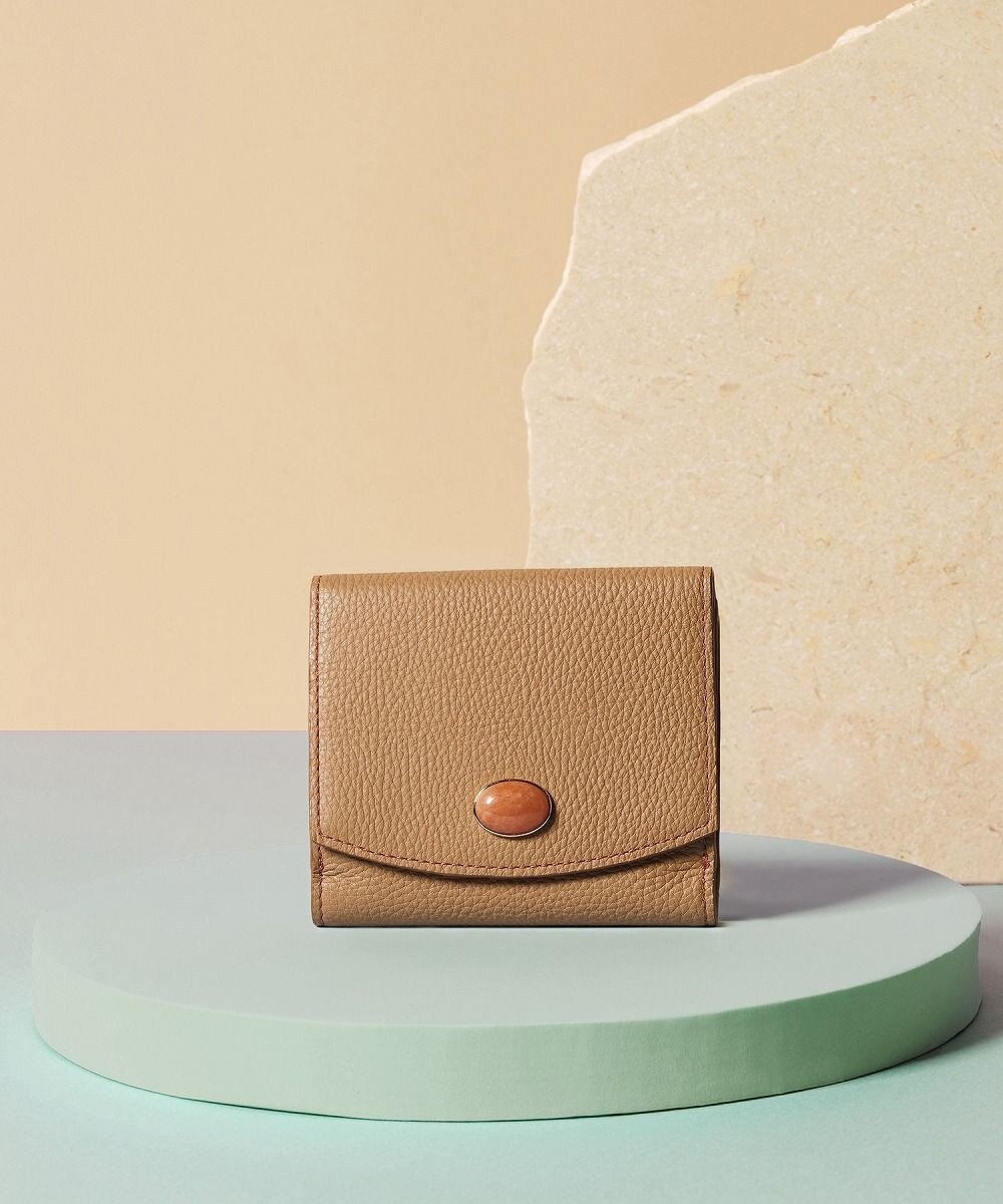 TOPKAPI 【TOPKAPI】gemdrops ジェムドロップ ミニエンボスレザー 天然石 二つ折り 財布 