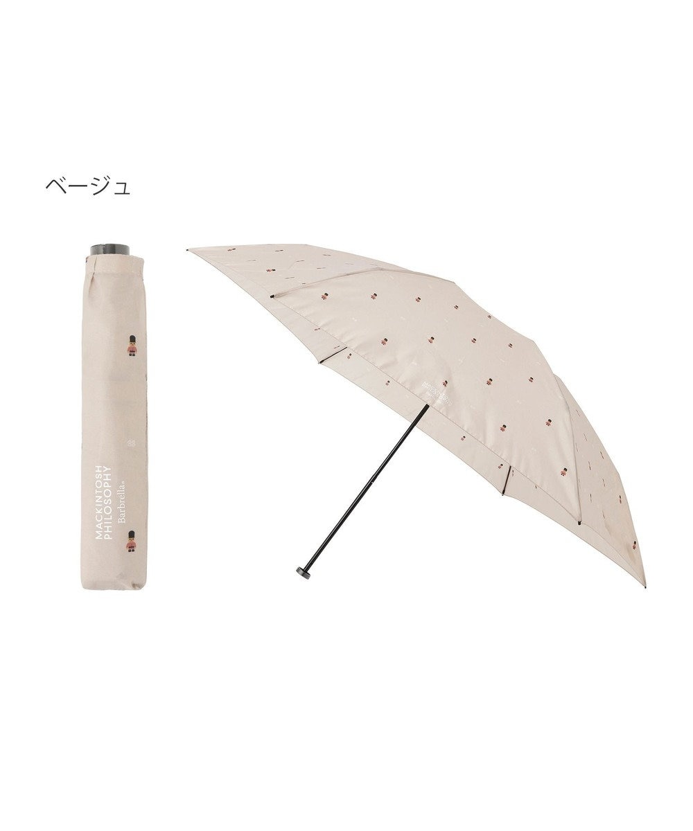 MOONBAT 【大きめ】マッキントッシュ フィロソフィー 折りたたみ傘 Barbrella 超軽量 約110g バッキンガムベア 55cm ベージュ