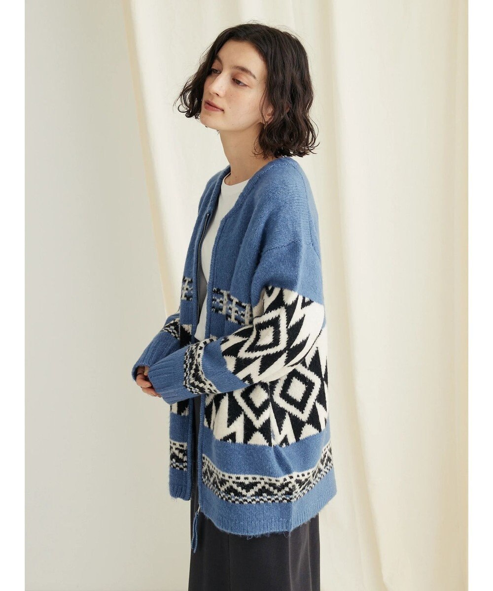 CRAFT STANDARD BOUTIQUE オルテガ柄ニットＺＩＰブルゾン 