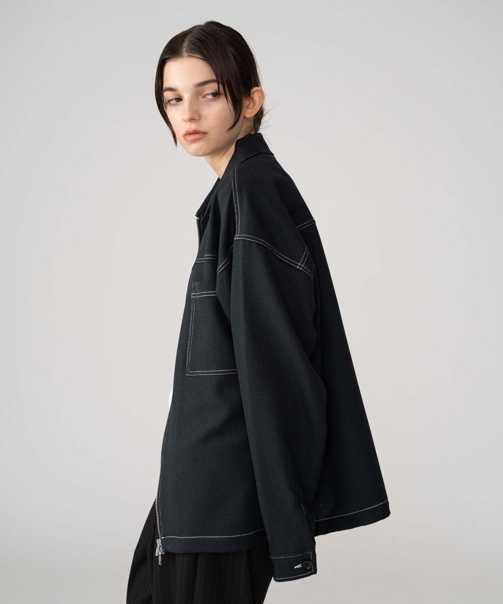 WEGO 【ユニセックス着用ITEM/MLサイズ展開】カラーステッチシャツジャケット 