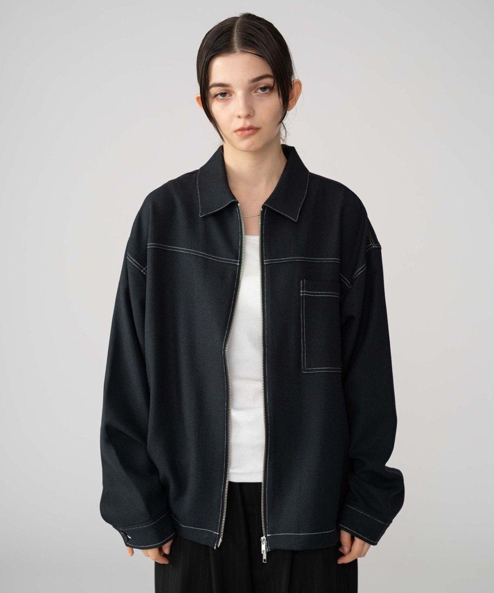 WEGO 【ユニセックス着用ITEM/MLサイズ展開】カラーステッチシャツジャケット 