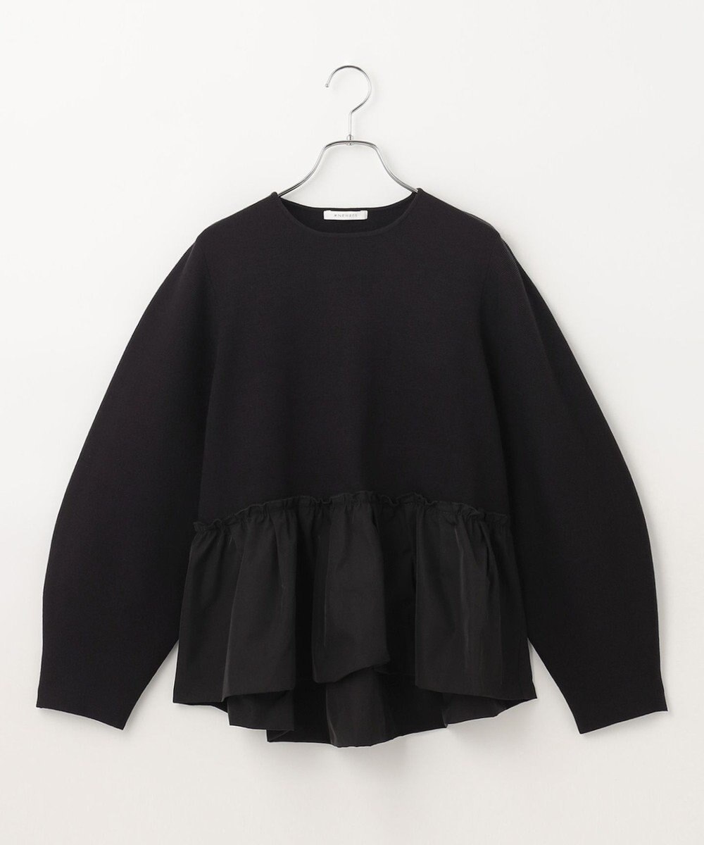 #Newans 【洗える】コンビネーションペプラムチュニックニット 