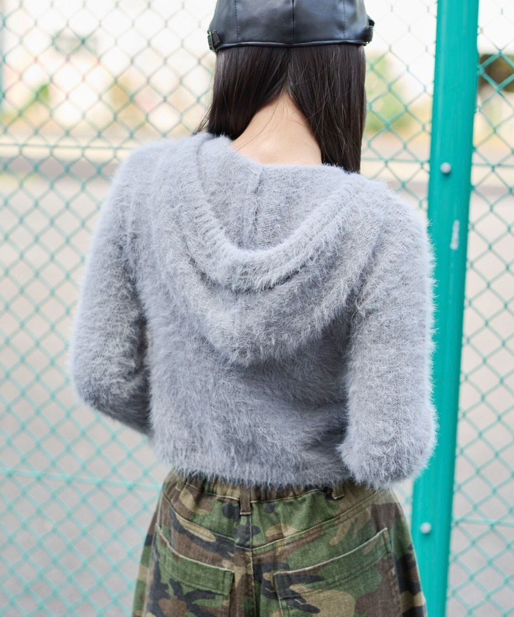 WEGO 【25秋冬新作】シャギーニットジップパーカー 