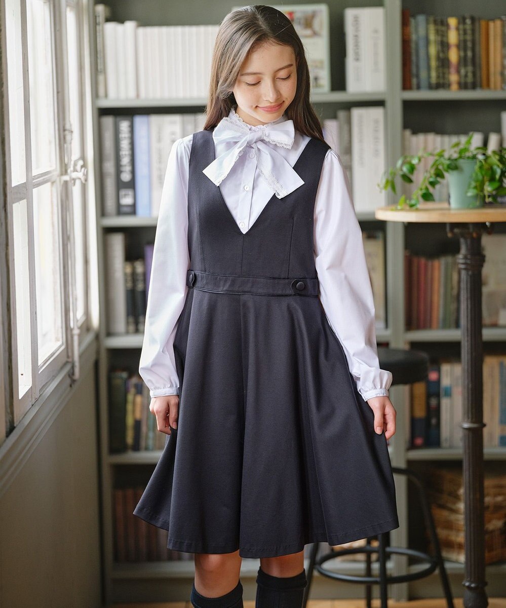 組曲 KIDS 【150-170㎝】 レースリボンタイブラウス 