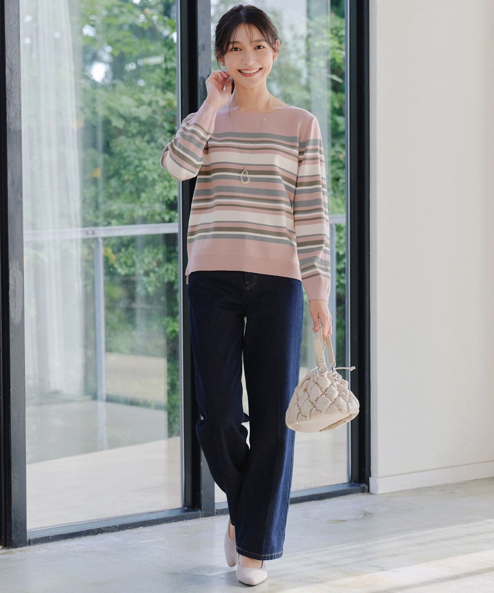 Tiaclasse マルチボーダーニットトップス 