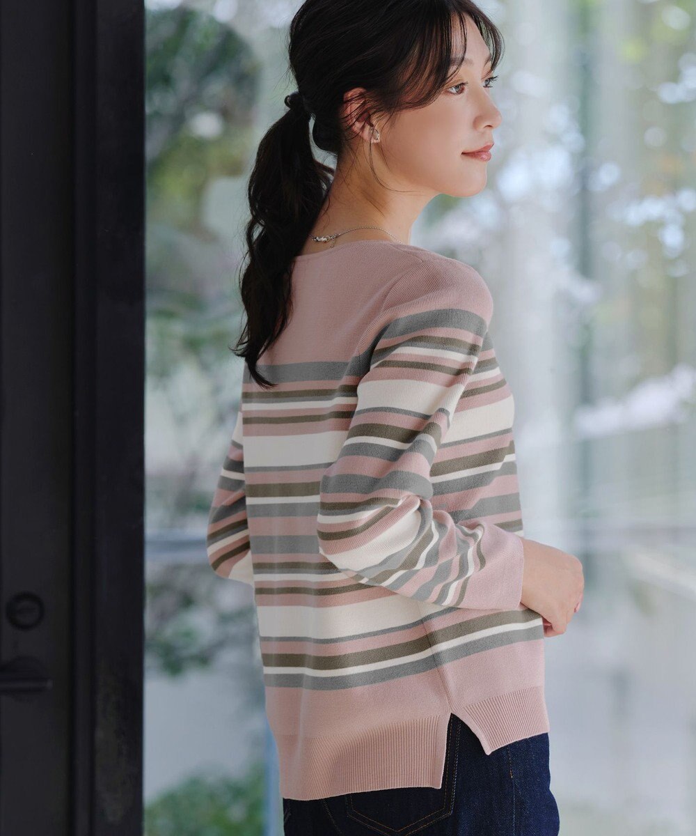 Tiaclasse マルチボーダーニットトップス 