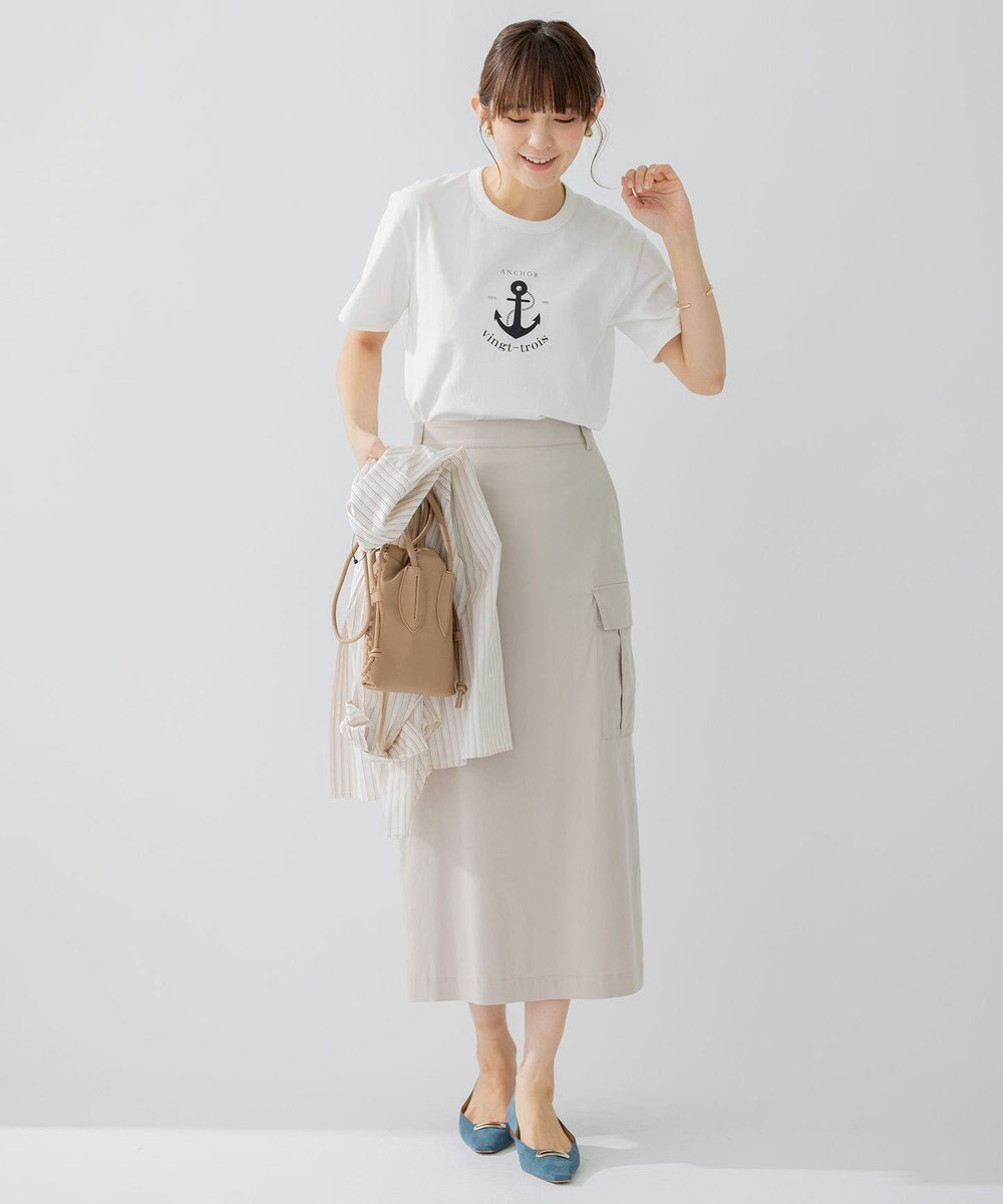 23区 【洗える】アンカーロゴプリント 半袖 Tシャツ 