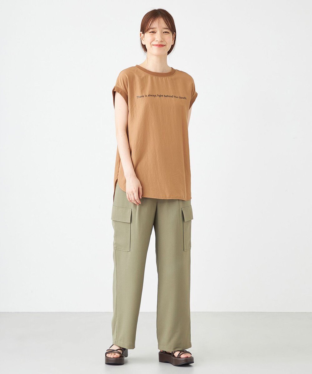 SHARE PARK LADIES ライトタッチ裾テールロゴTシャツ 