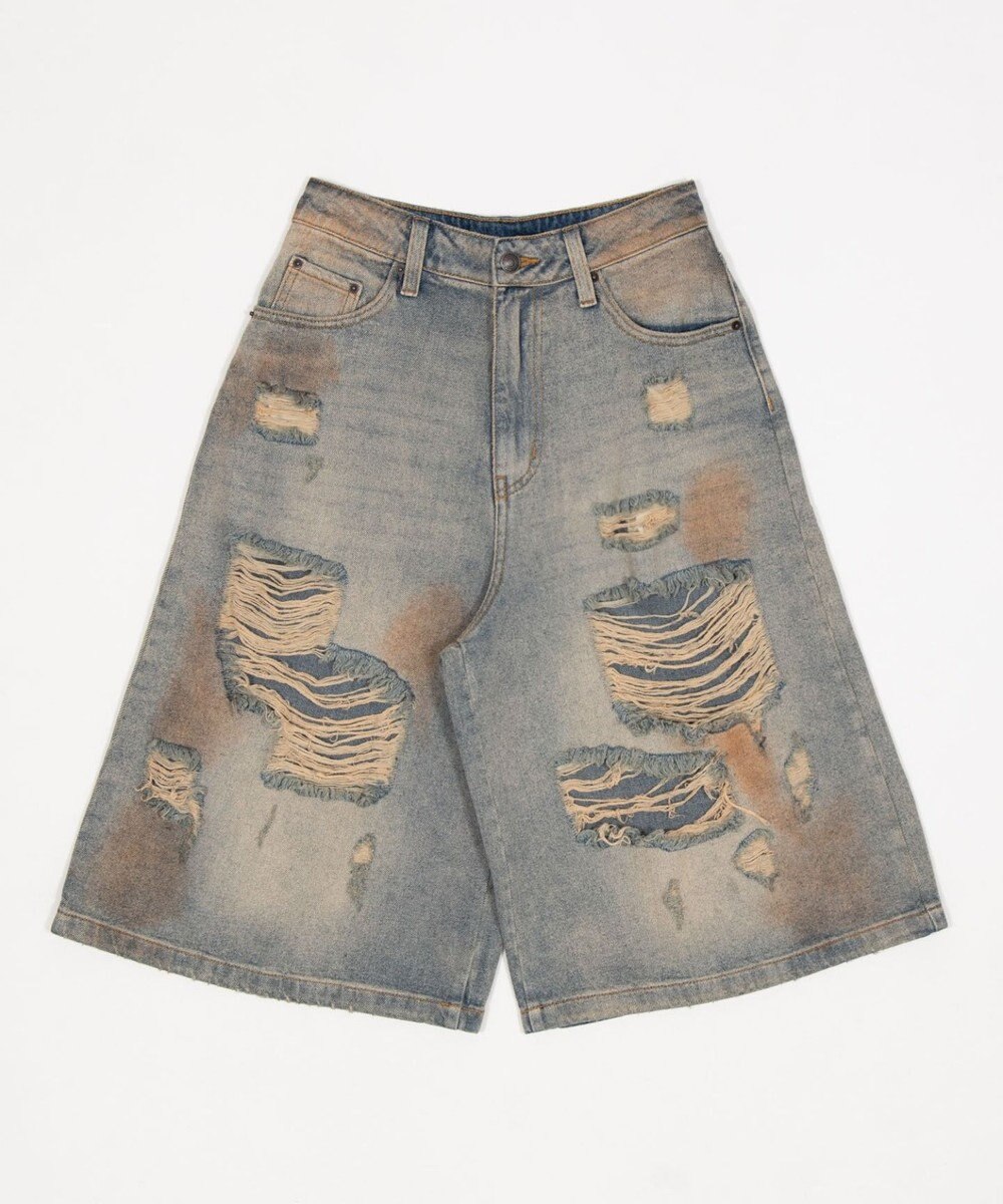 WEGO ダメージデニムハーフパンツ 