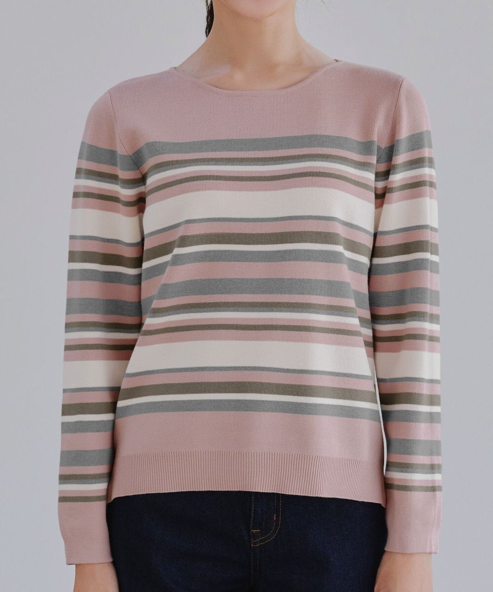 Tiaclasse マルチボーダーニットトップス 