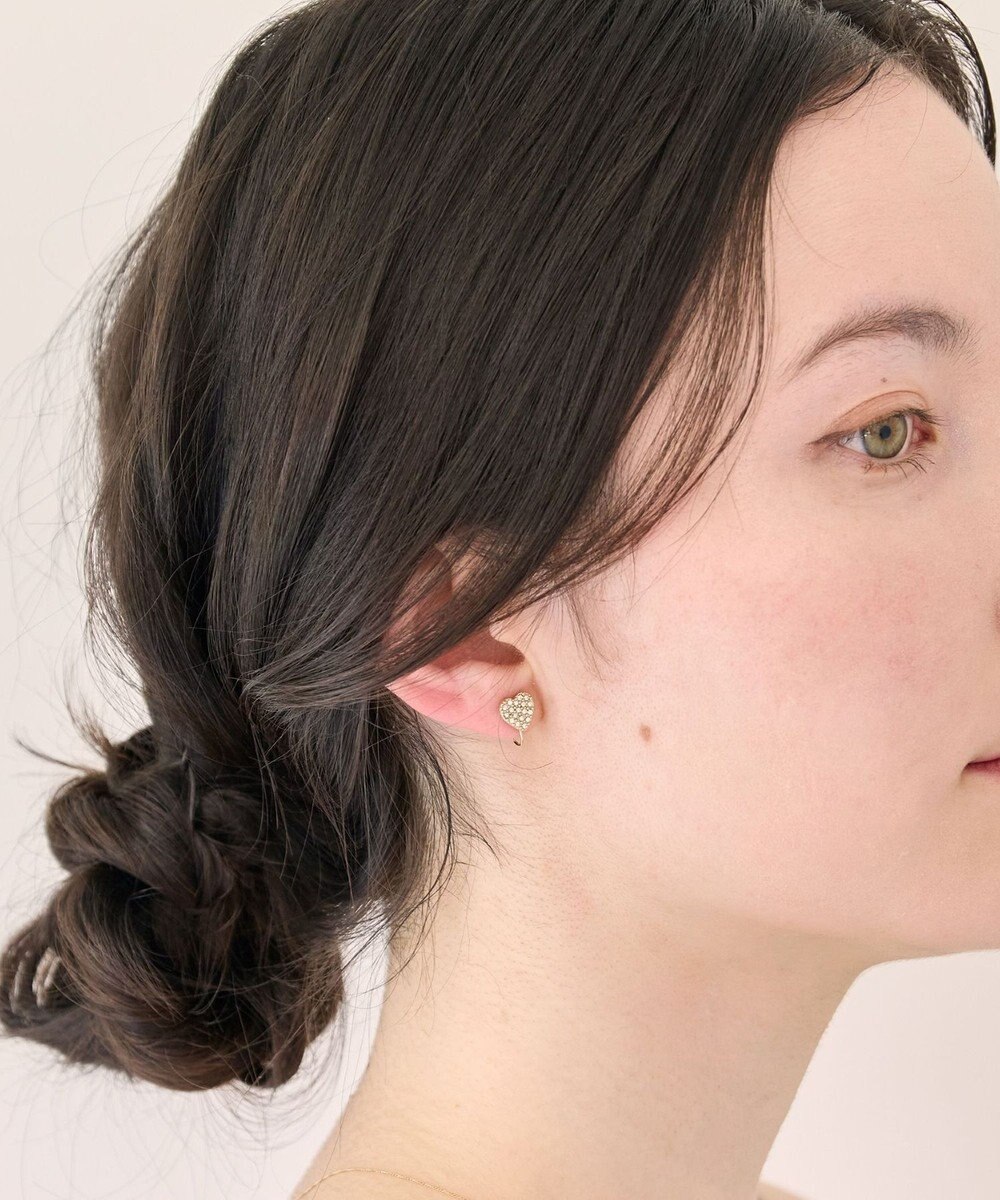 Phoebe 〈痛くないシリーズ/金属アレルギー対応〉ハートパヴェビジューライトフィットイヤリング 