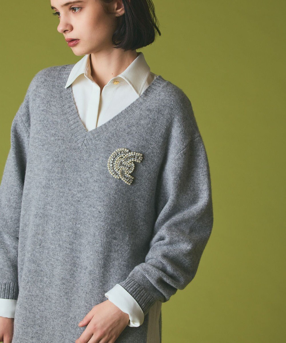 GRACE CONTINENTAL ライン配色ニットワンピース 