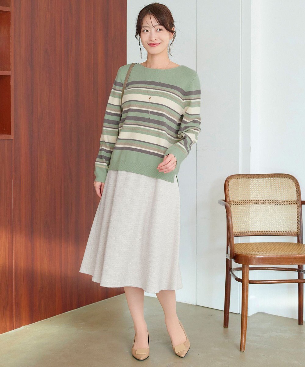 Tiaclasse マルチボーダーニットトップス 