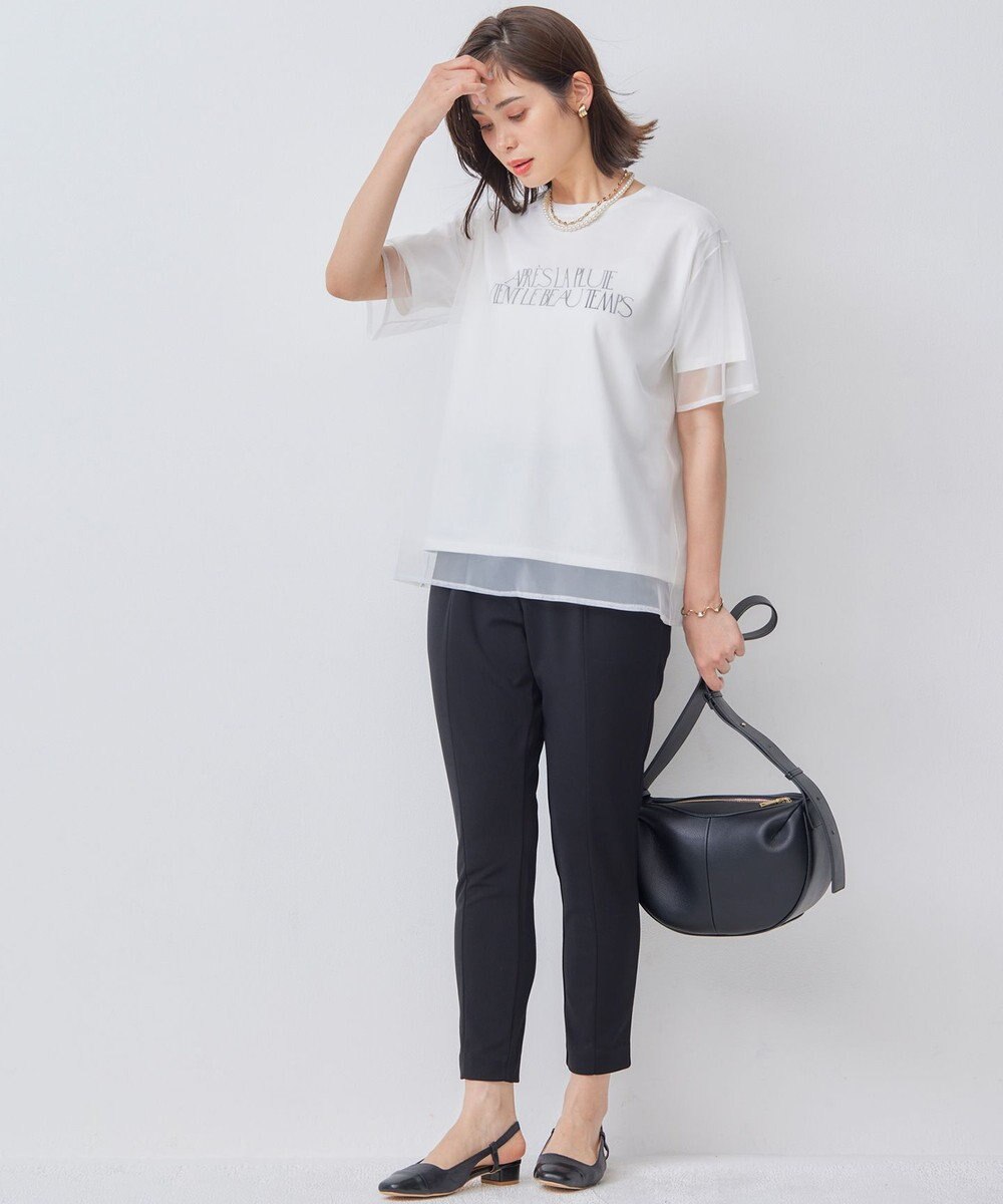 組曲 【WEB限定】チュールレイヤードロゴTシャツ 