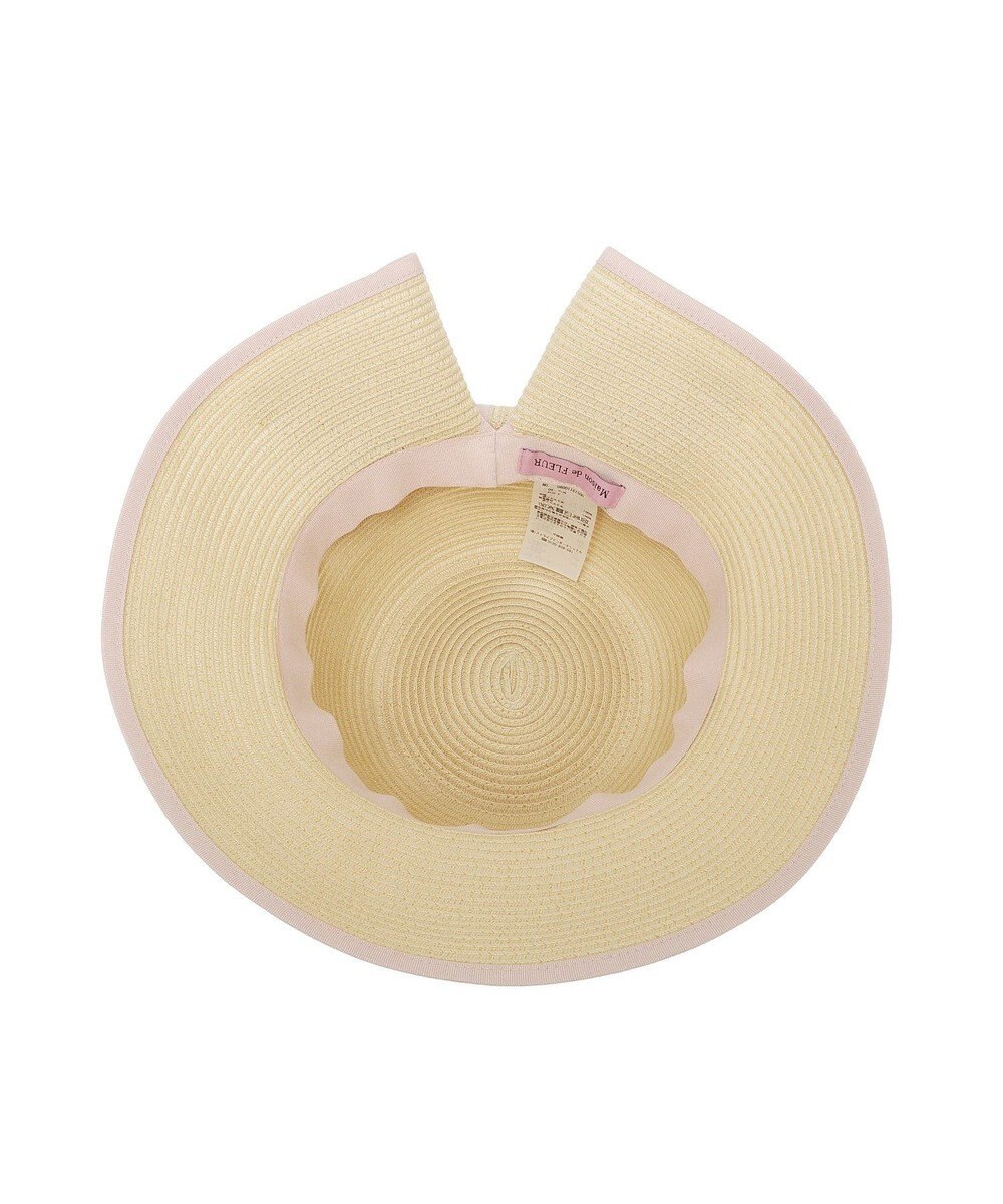 Maison de FLEUR 【手洗い可能】リボンスリットパイピングハット 
