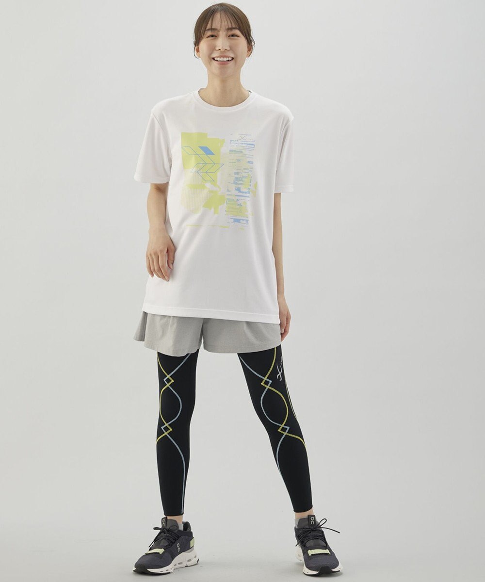 CW-X 【UNISEX】 CW-X トップス Ｔシャツ 半袖 3分袖 Ｕネック メッシュ素材 UVカット率90%以上(本体) ユニセックス DLR195 /ワコール 