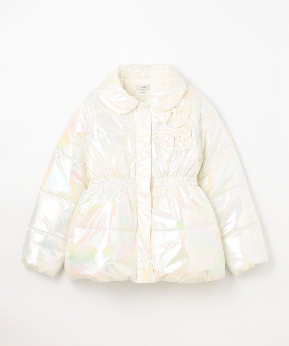 ANY KIDS パール調×フリースボア中綿コート 