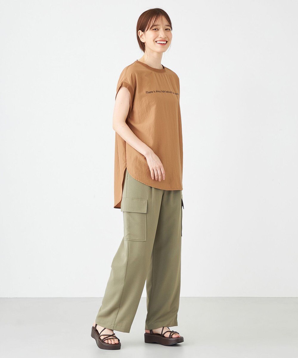 SHARE PARK LADIES ライトタッチ裾テールロゴTシャツ 