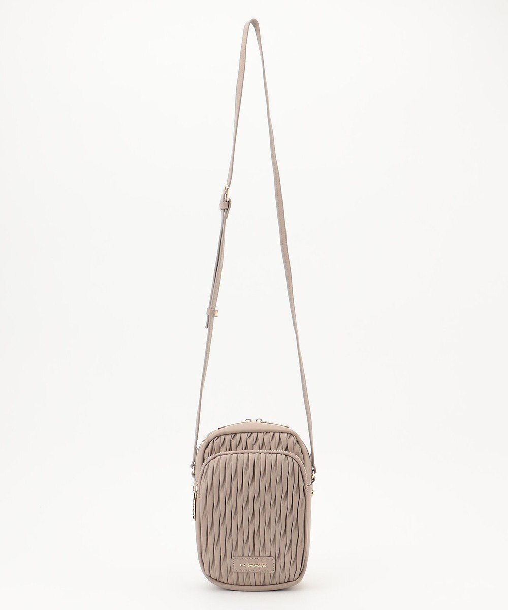 LA BAGAGERIE ランダムプリーツショルダーバッグ タテ 