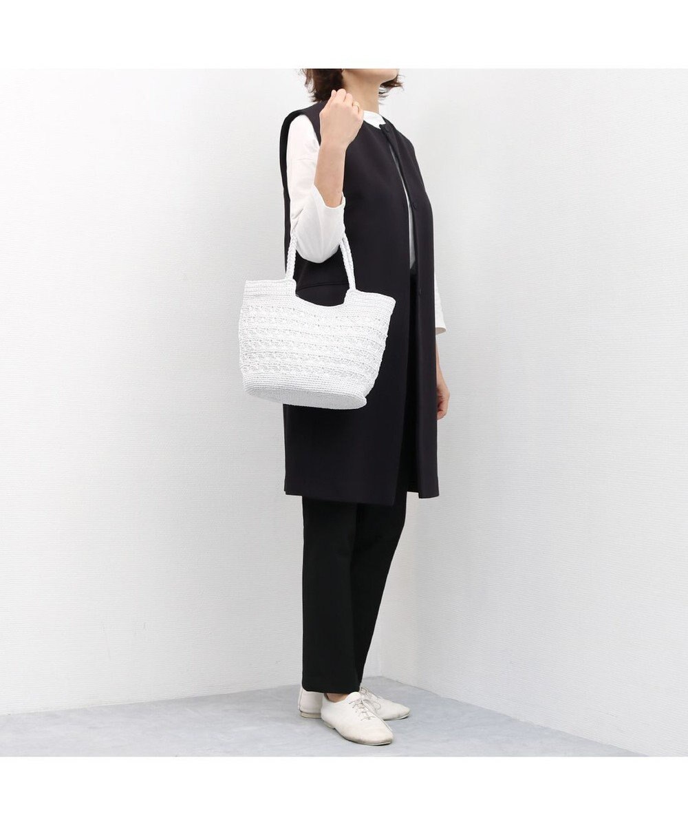 UNBILLION カシュカシュ cachecache / メタリックコード柄編みトートバッグ 