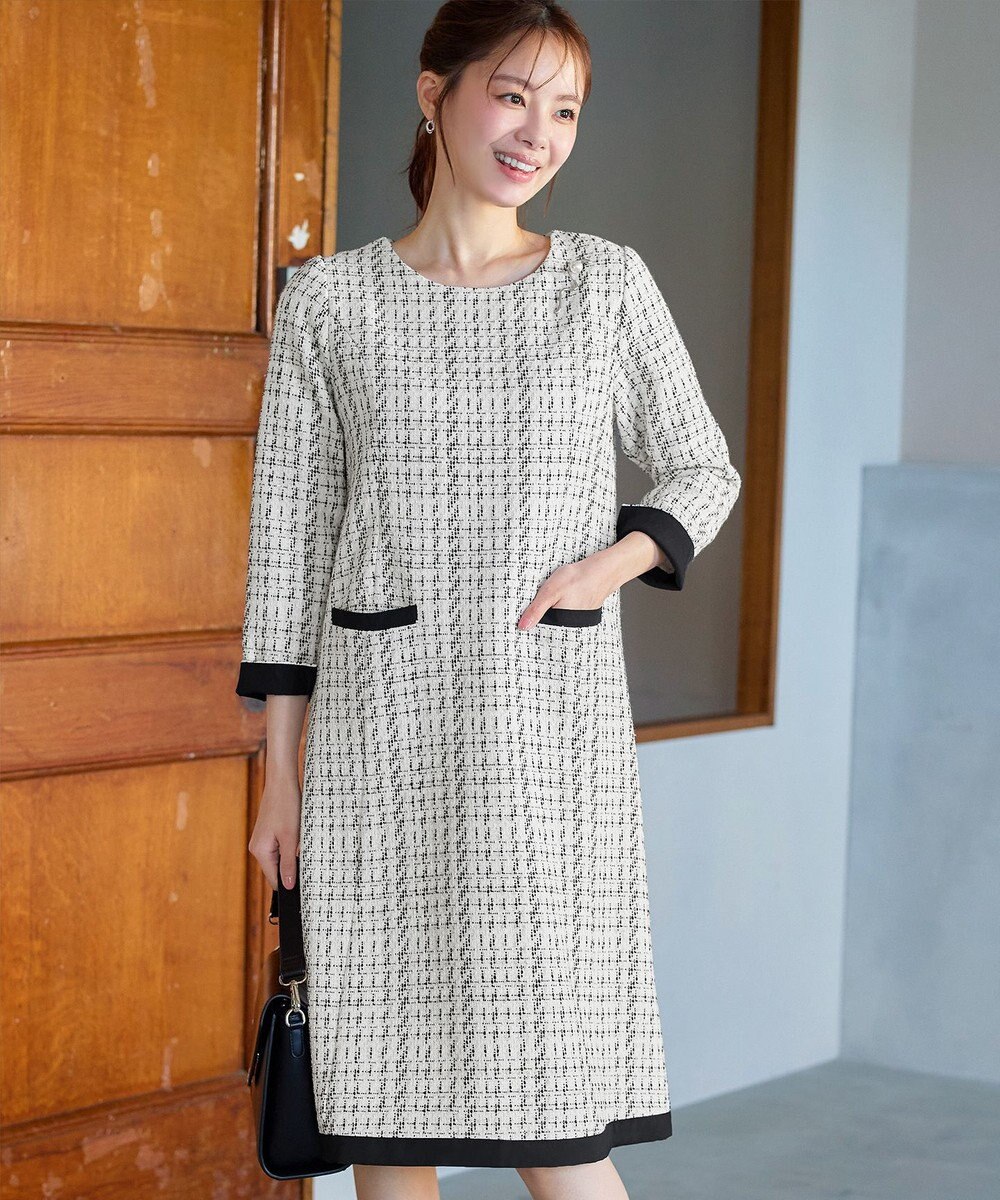 Tiaclasse ツイードAラインワンピース 