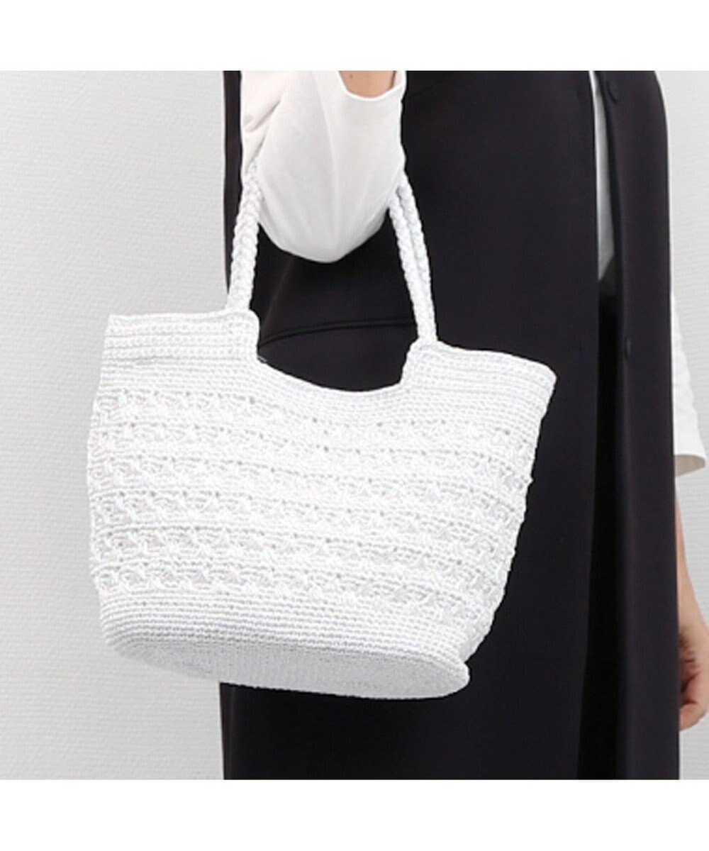 UNBILLION カシュカシュ cachecache / メタリックコード柄編みトートバッグ 