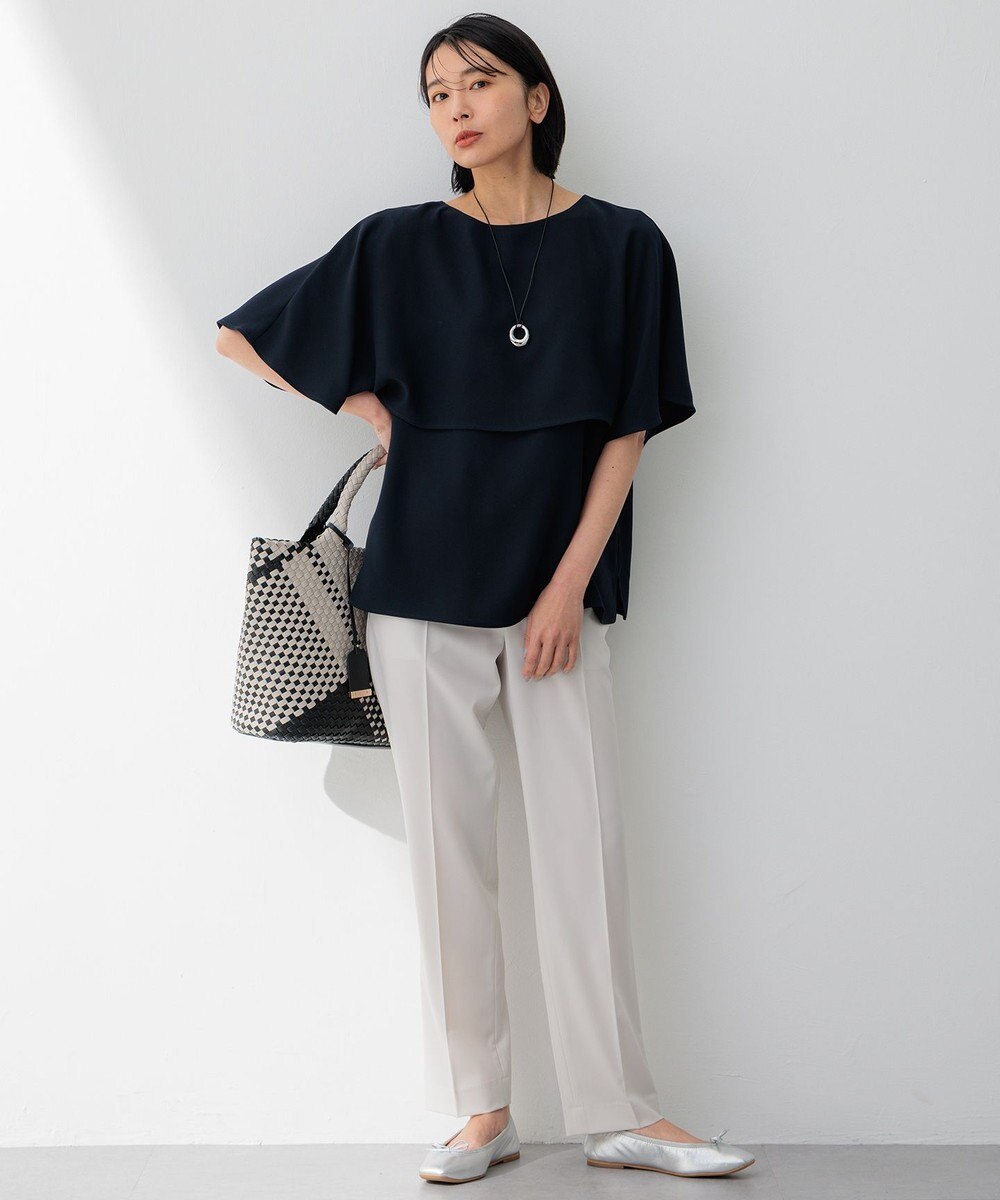 23区 【洗える】ストレッチジョーゼット レイヤー カットソー 