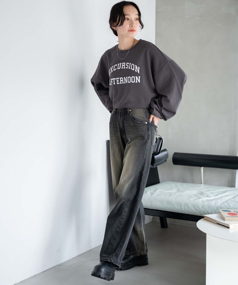 WEGO ヴィンテージライクショートスウェット 