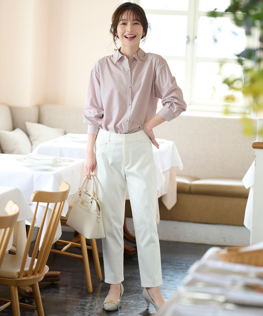 ANY SIS 【撥水】サテンストレッチビューティ パンツ 