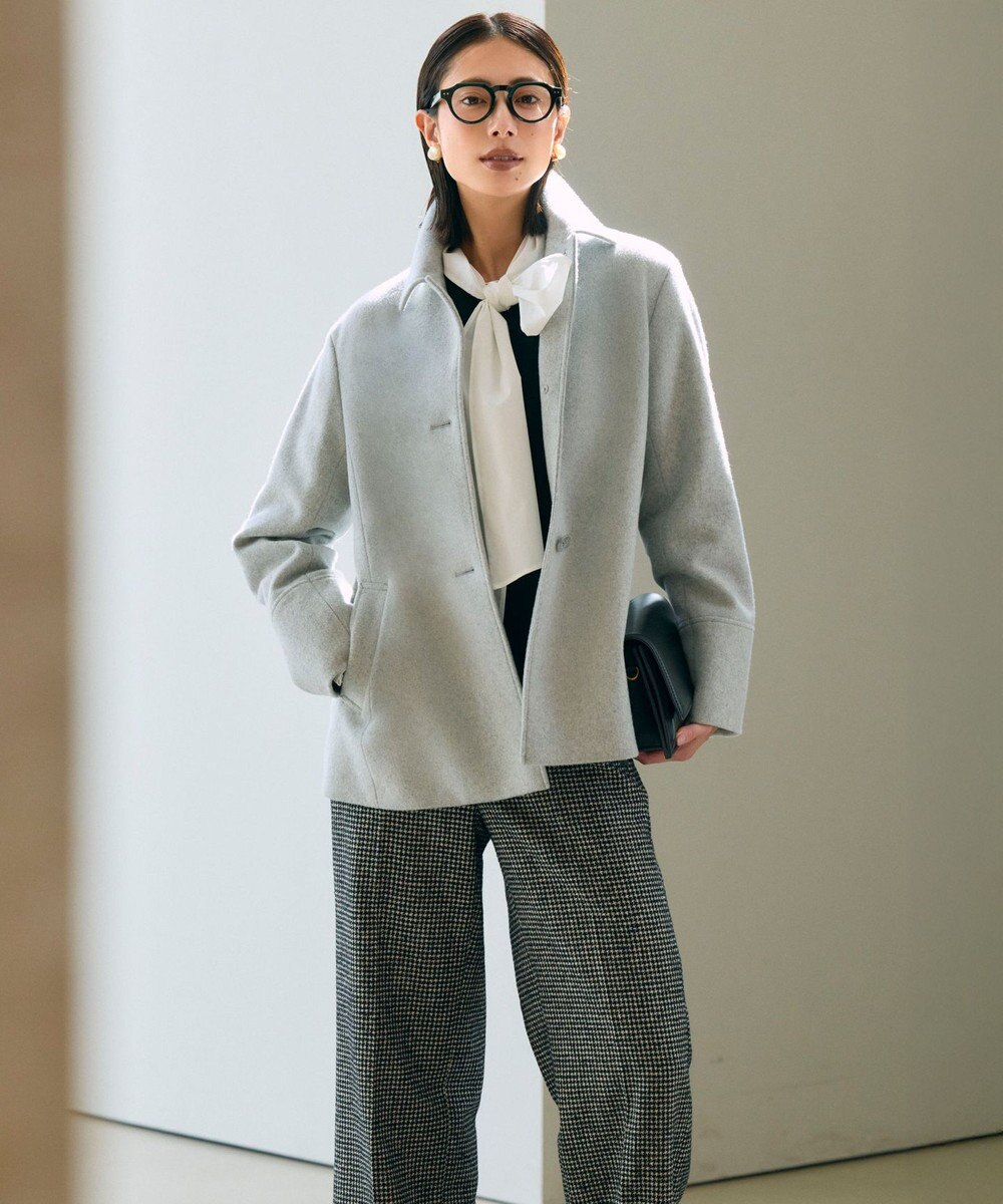 J.PRESS LADIES ショートビーバー ショート丈 ステンカラー コート 