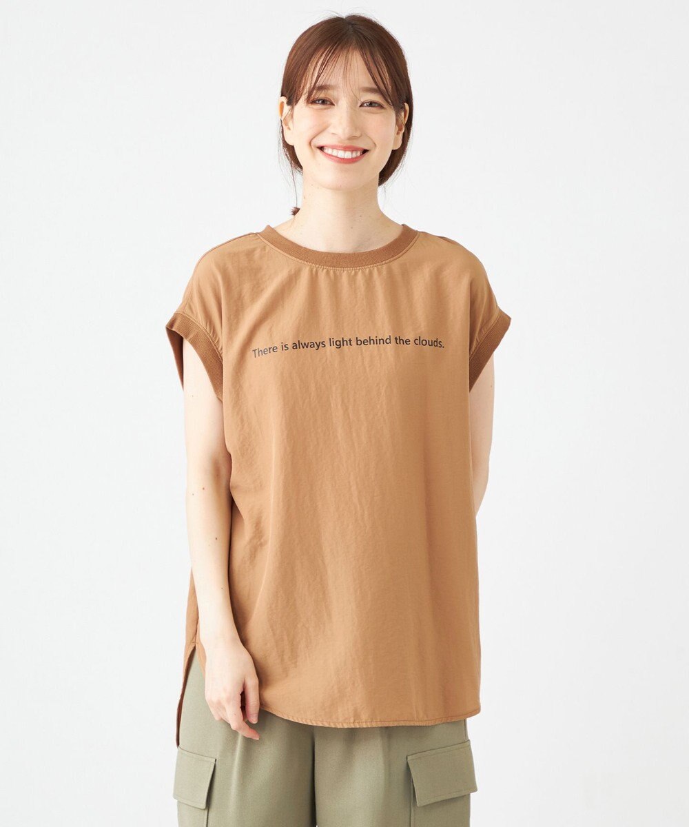 SHARE PARK LADIES ライトタッチ裾テールロゴTシャツ 