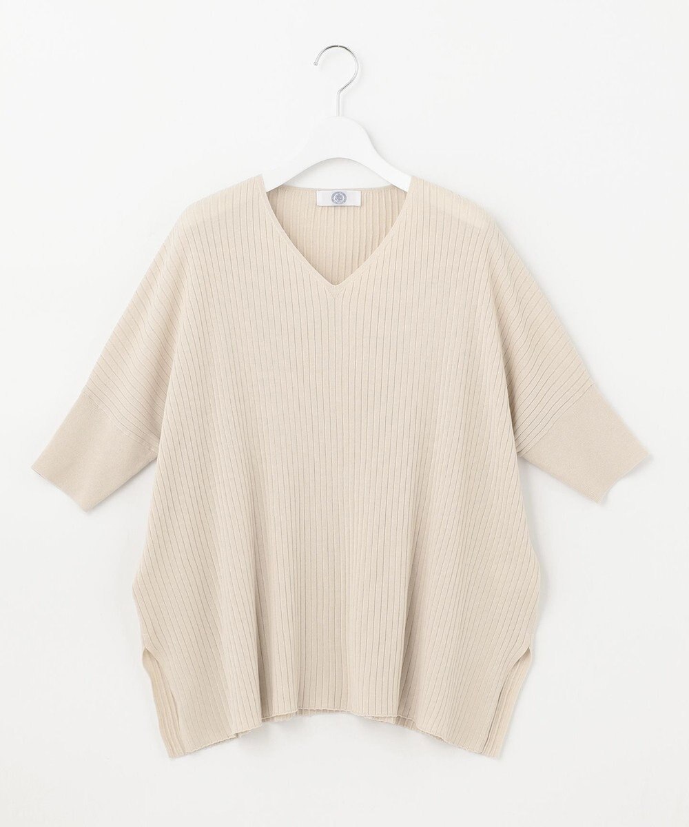 J.PRESS LADIES 【洗える】コットンシルクリラクシー Vネック ニット 