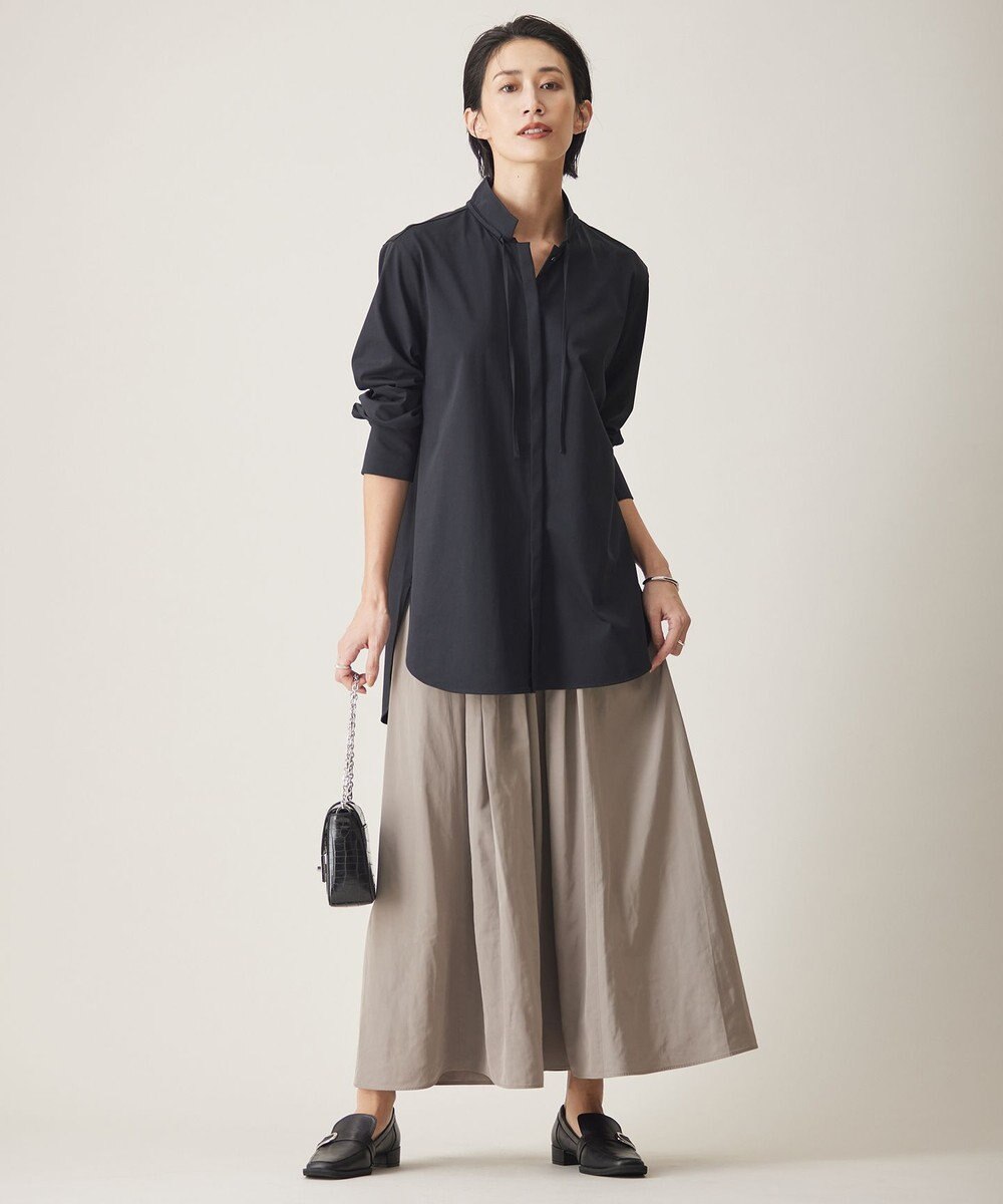 ICB 【洗える】 エステルメモリータフタ ロングスカート 