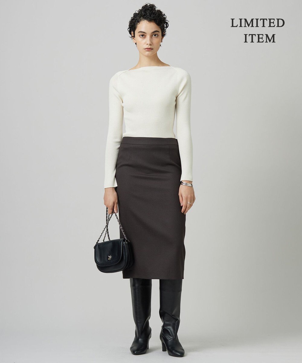 ICB 【WEB限定】 エクストラファインメリノ ボートネックプルオーバー 