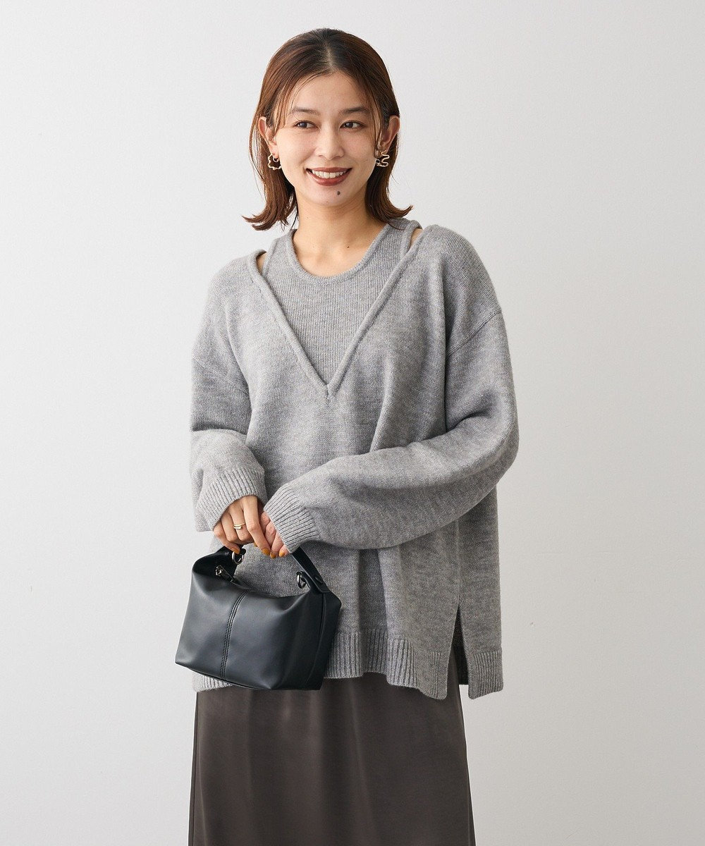 Green Parks フェイクレイヤードＶネックニットプルオーバー 