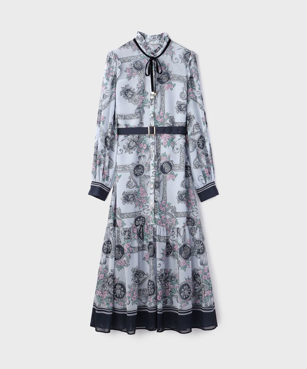 GRACE CONTINENTAL オーナメントフラワープリントワンピース 