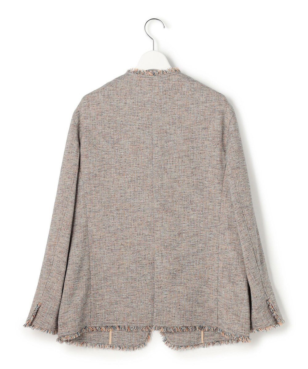 23区 【先行予約】リネンライクブッチャー フリンジノーカラージャケット 