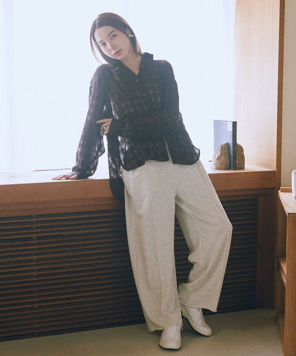 earth music&ecology シャドーチェックシャツ 